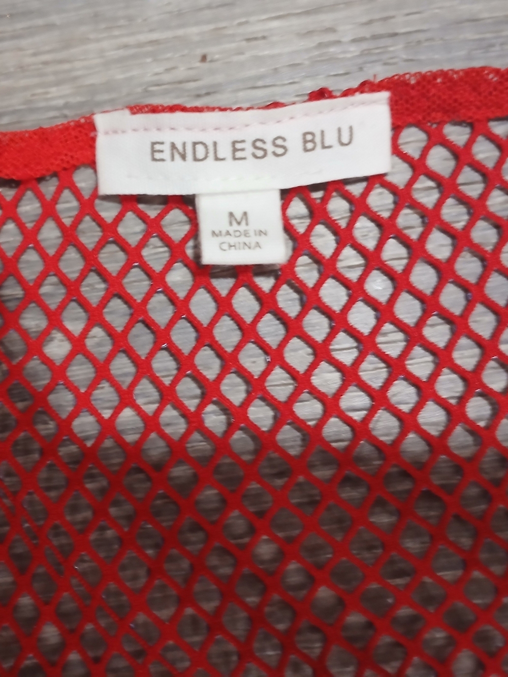 Red Mesh Tank Top with Sparkle Detail - Picture 4 of 4